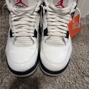 Jordan 4 Cement White and Black